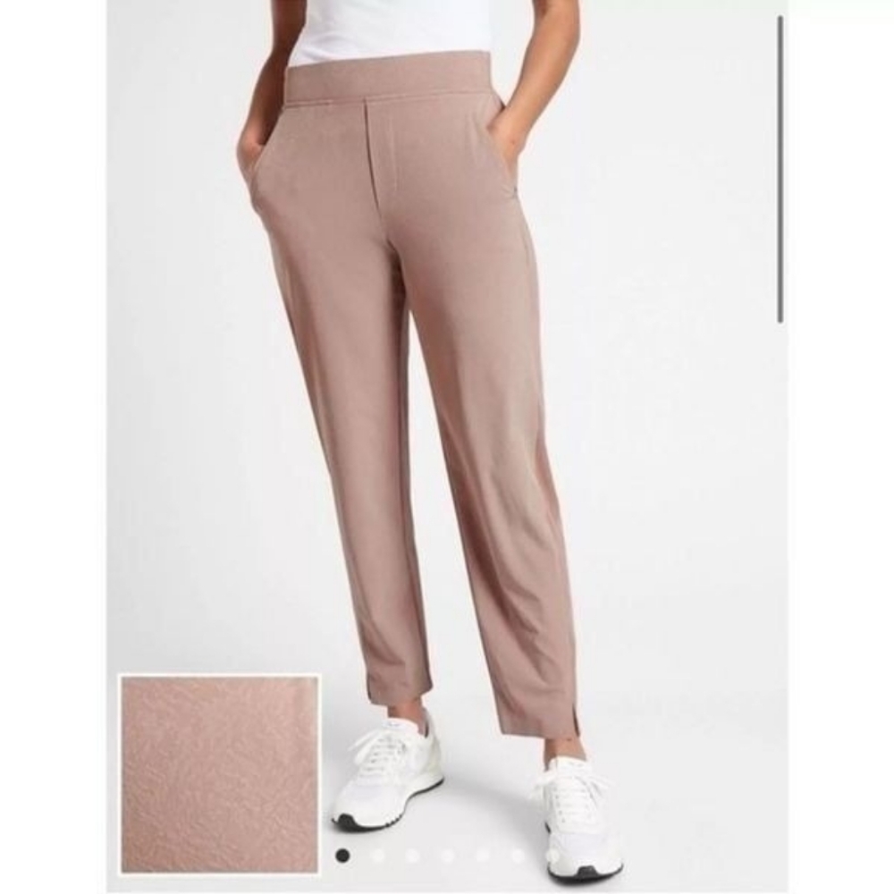 Athleta Brooklyn Textured Pant | Mid‑Rise Pink | Size 4